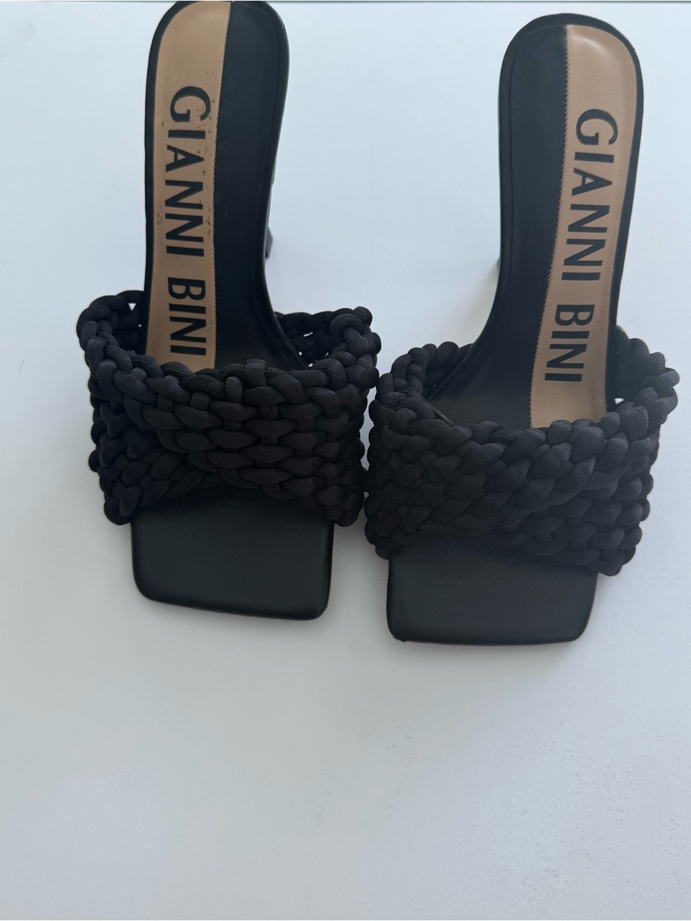 Gianni Bini Black Braided Slide Sandals